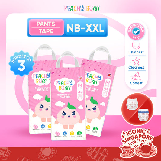 [1 Carton] 3 Pack Cloud Soft Diapers