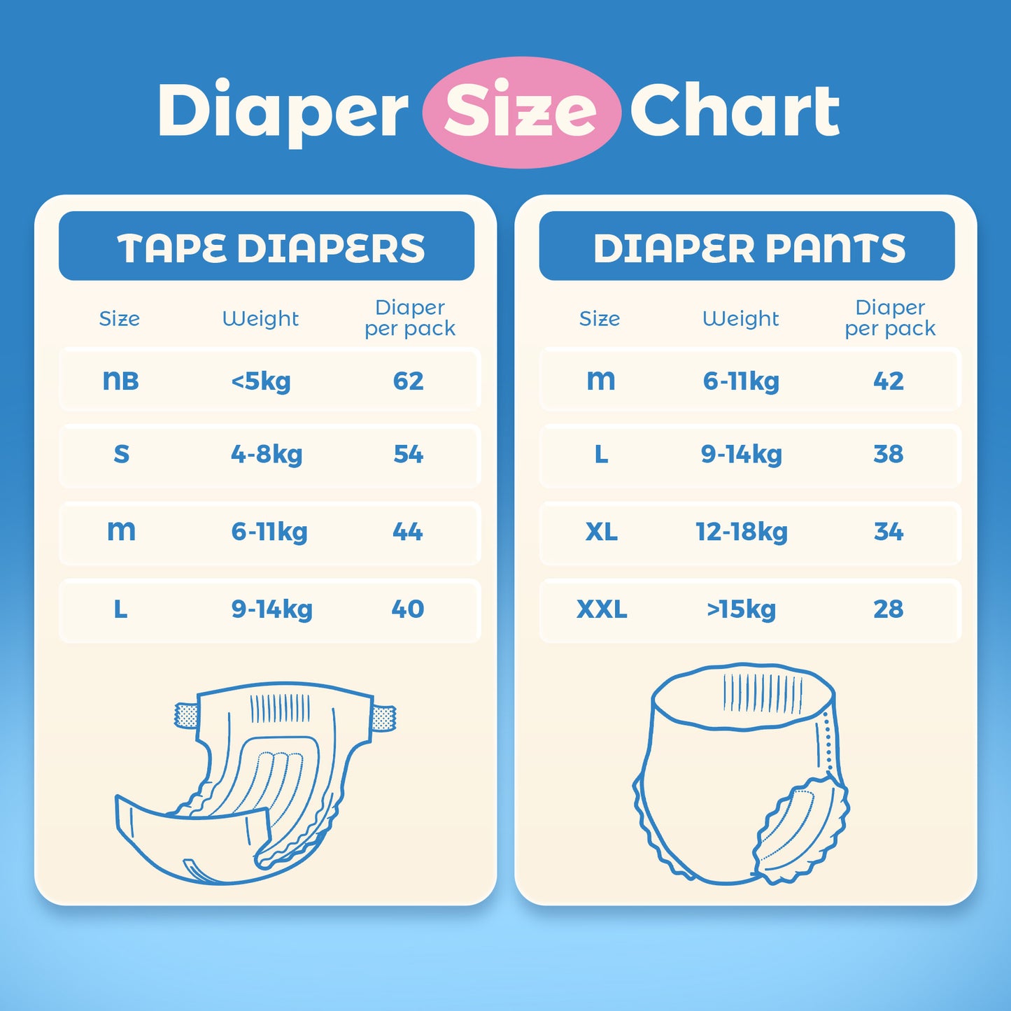 1 Pack Cloud Soft Diaper Pants
