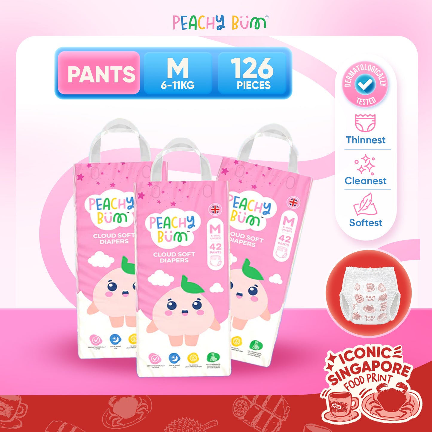 [1 Carton] 3 Pack Cloud Soft Diapers