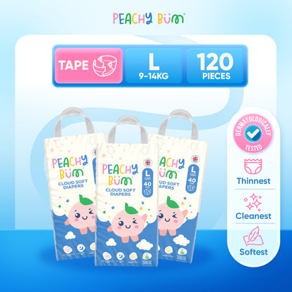 [1 Carton] 3 Pack Cloud Soft Diapers