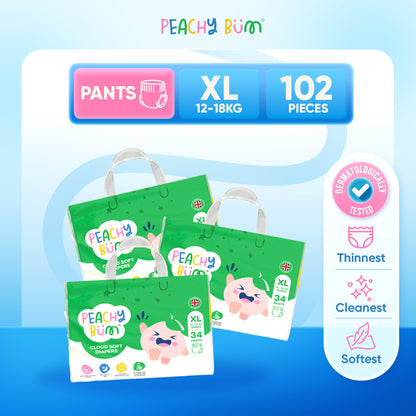 [1 Carton] 3 Pack Cloud Soft Diapers