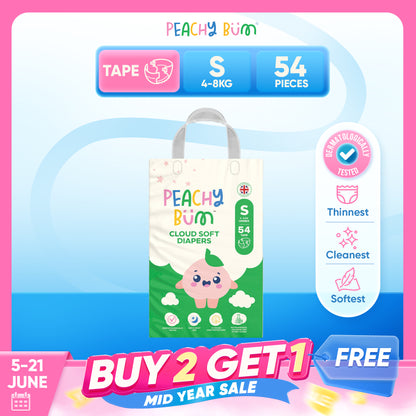 BUY 2 GET 1 FREE [1 Pack] Cloud Soft Diapers