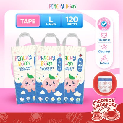 [1 Carton] 3 Pack Cloud Soft Diapers